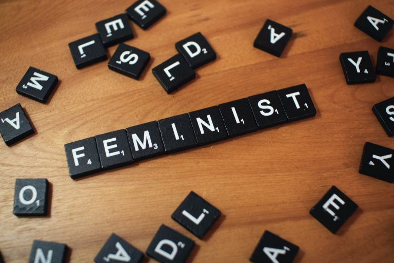 Scrabble letters making the word feminist