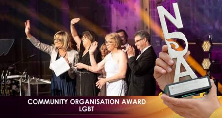 The Translucent team accept the prestigious Community Organisation LGBT award at the 2022 National Diversity Awards (NDA2022)