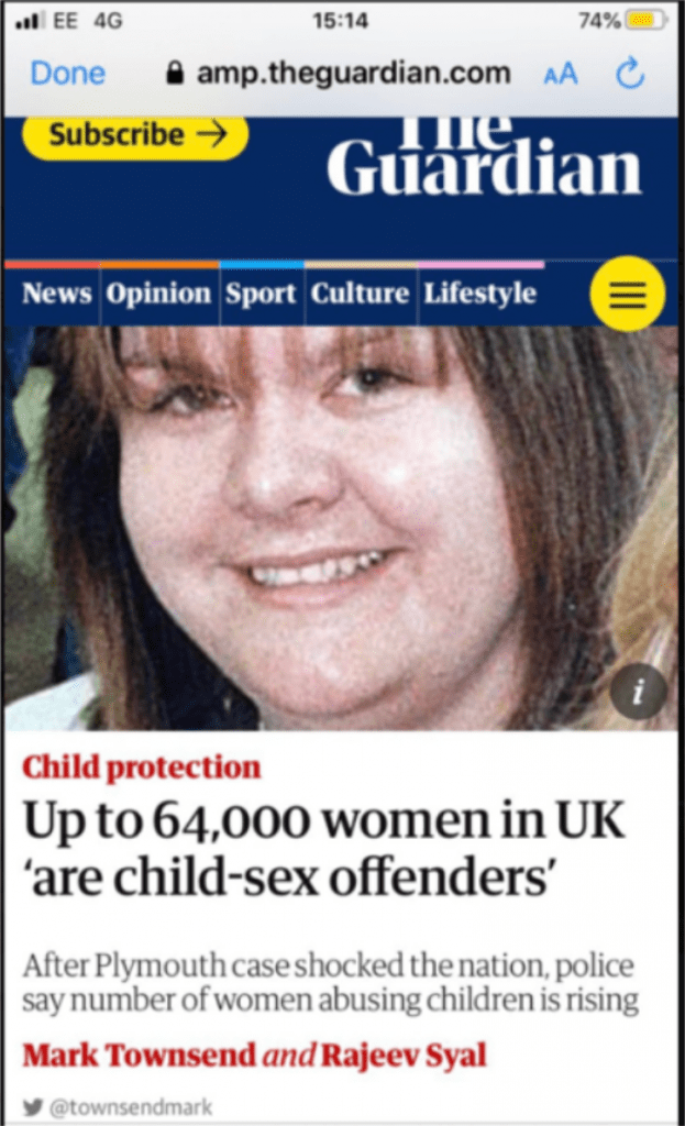 women sex offenders guardian - child protection