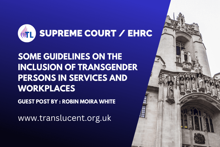 Some Guidelines On the Inclusion of transgender persons in Services and Workplaces